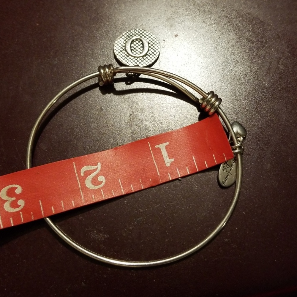 Sterling Silver Initial Bangle "O' - image 6